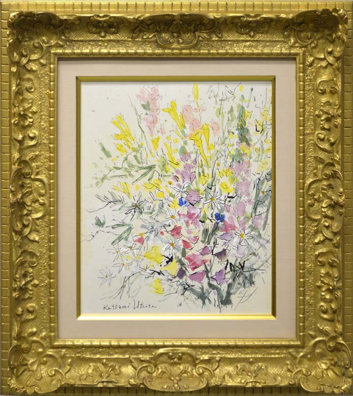 浮田克躬「春の花束」水彩画