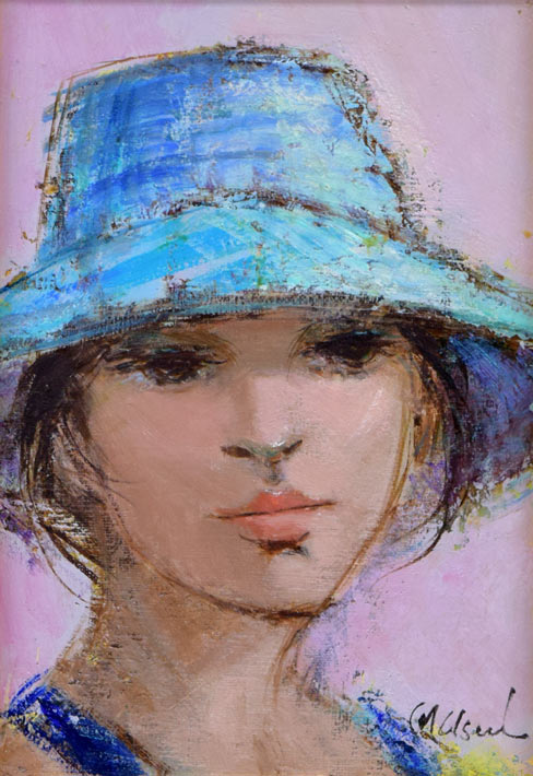 碓井正人「婦人像」油絵・SM 拡大部分