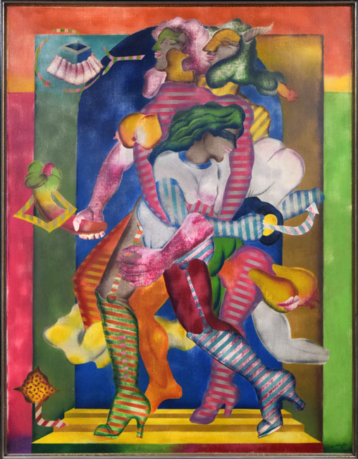 宇都宮功「折り畳まれた人間たちシリーズNo,45」油絵・仏F50号