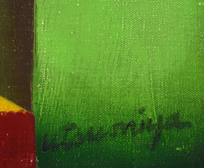 宇都宮功「折り畳まれた人間たちシリーズNo,45」油絵・仏F50号 サイン拡大画像