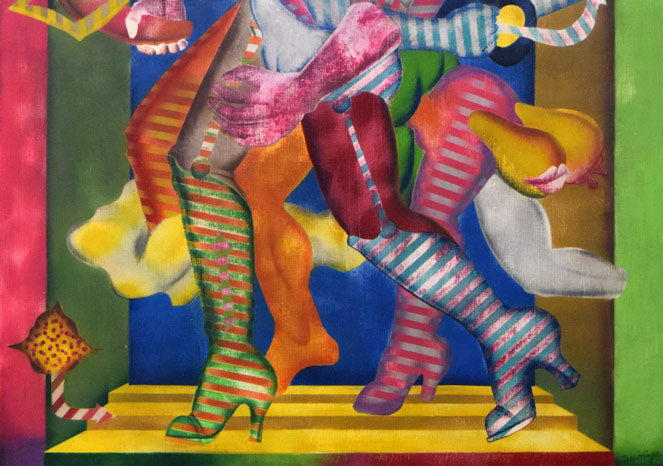 宇都宮功「折り畳まれた人間たちシリーズNo,45」油絵・仏F50号 拡大画像2