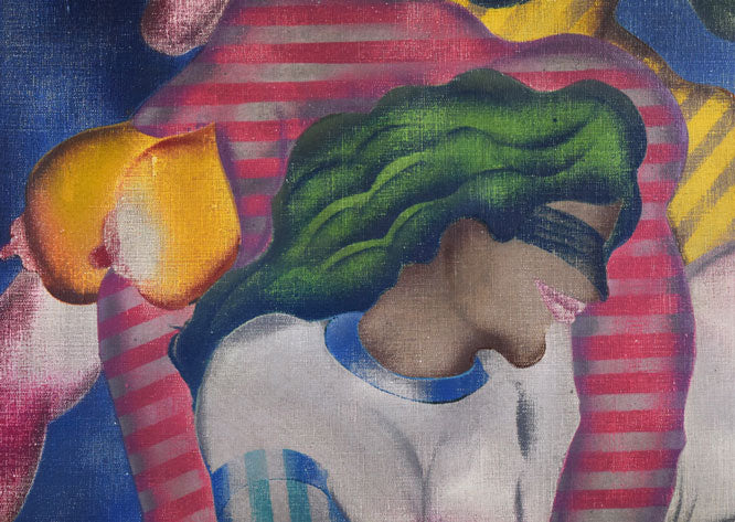 宇都宮功「折り畳まれた人間たちシリーズNo,45」油絵・仏F50号 拡大画像5