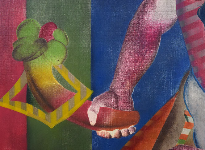 宇都宮功「折り畳まれた人間たちシリーズNo,45」油絵・仏F50号 拡大画像6