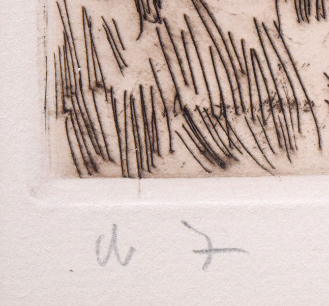 モーリス・ド・ヴラマンク「フェッサンヴィリエ教会」銅版画　限定番号部分