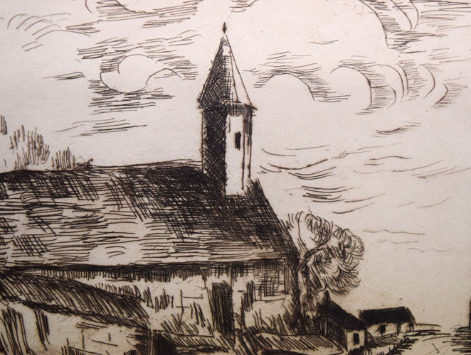 モーリス・ド・ヴラマンク「フェッサンヴィリエ教会」銅版画　拡大画像1