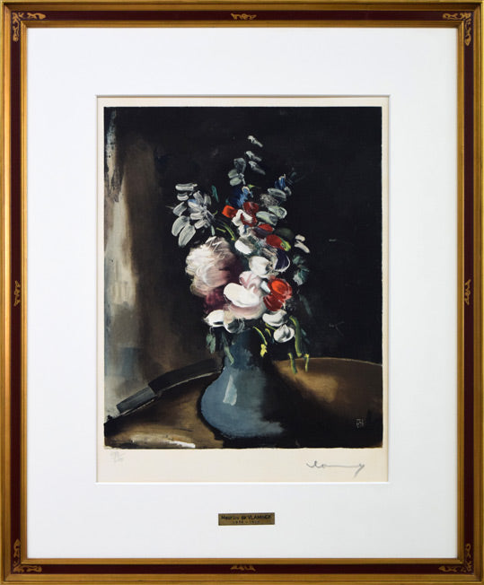 ヴラマンク「花瓶の花」銅版画