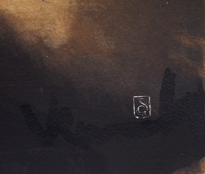 モーリス ド ヴラマンク(Maurice de VLAMINCK)「花瓶の花」銅版画 版上サイン拡大画像