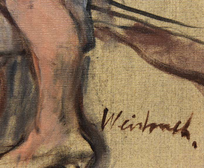 クロード ワイズバッシュ(Claude WEISBUCH)「裸婦」油絵・仏F15号 サイン拡大画像