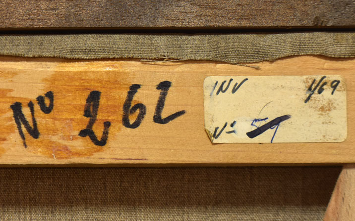 クロード ワイズバッシュ(Claude WEISBUCH)「裸婦」油絵・仏F15号 裏側拡大画像2