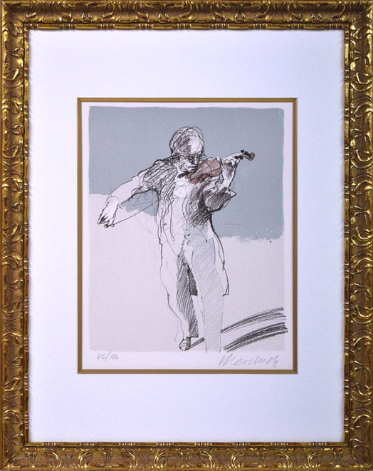 クロード・ワイズバッシュ「バイオリニスト」リトグラフ