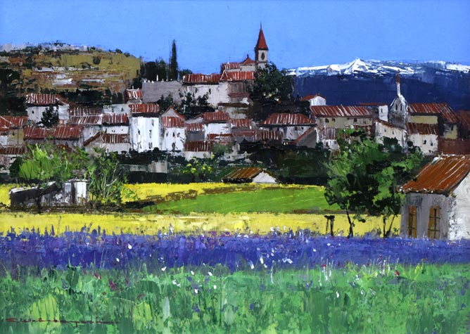 若林成佳(茂佳)「プロバンス(南フランス)」油絵・F4号 作品全体拡大画像