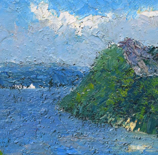 渡部ひでき「摩周湖」油絵・F8号 拡大画像1