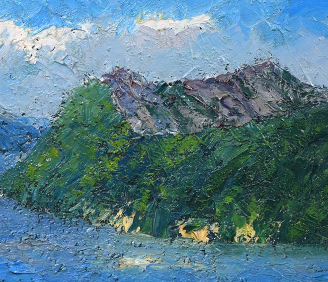 渡部ひでき「摩周湖」油絵・F8号 拡大画像2