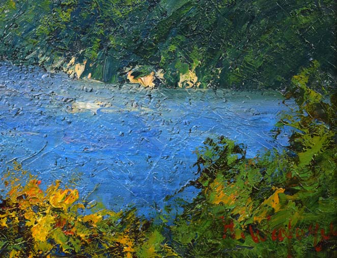 渡部ひでき「摩周湖」油絵・F8号 拡大画像4