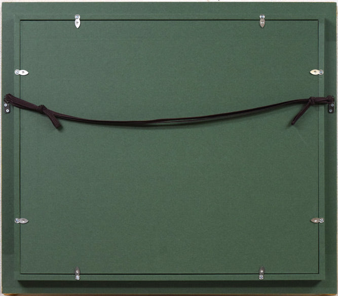 渡部ひでき「摩周湖」油絵・F8号 額縁裏側画像