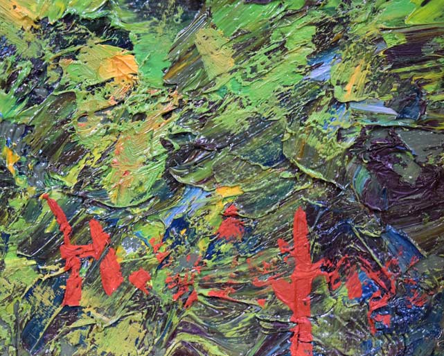 渡部ひでき「ノサップ岬(根室市)」油絵・F6号 サイン部分拡大画像