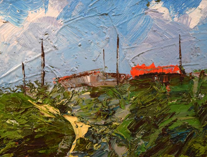 渡部ひでき「ノサップ岬(根室市)」油絵・F6号 拡大画像2