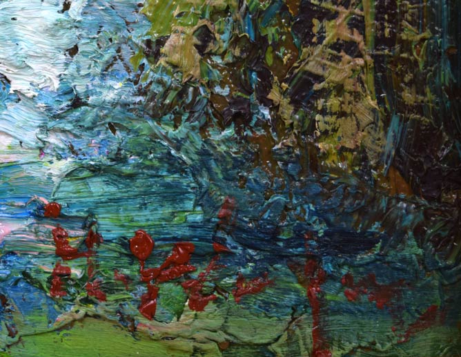 渡部ひでき「パリ郊外」油絵・F6号 サイン拡大画像