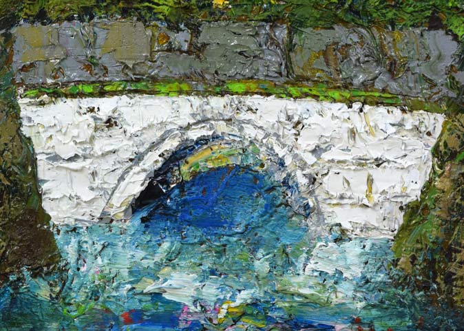 渡部ひでき「パリ郊外」油絵・F6号 拡大画像2