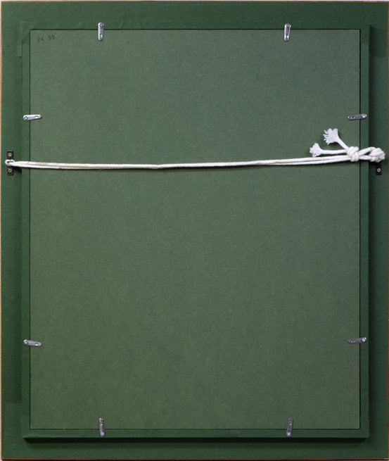 渡部ひでき「パリ郊外」油絵・F6号 額縁裏側画像