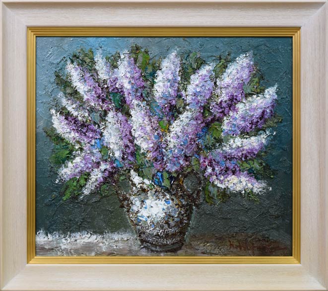 渡部ひでき「ライラック」油絵・F10号