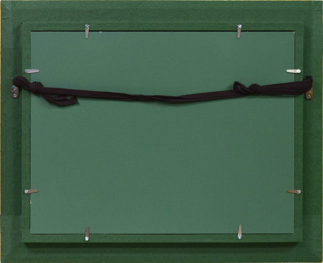 渡辺祐一郎「小樽冬景色」油絵・F4号 額縁裏側画像