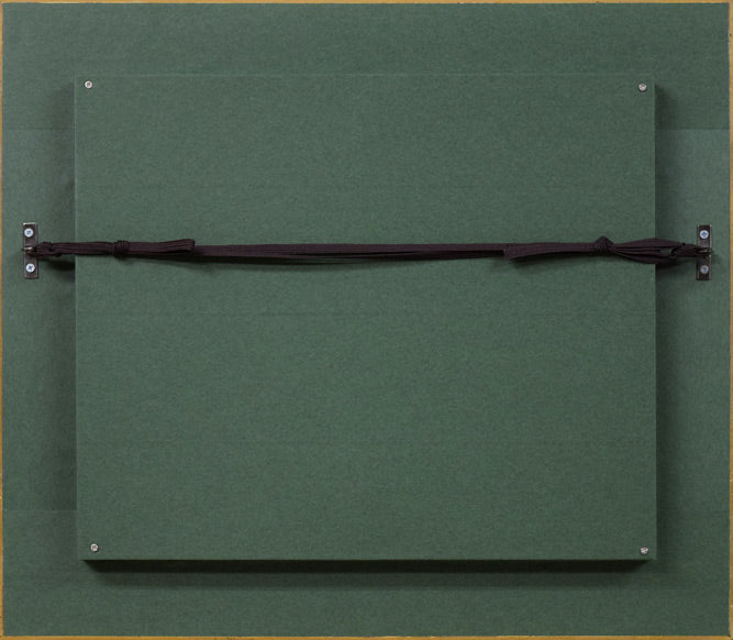 渡辺芳文「花」油絵・F3号 額縁裏側画像