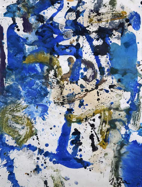 八木保次「作品(両面作品)」水彩画(グワッシュ)・15号 作品全体画像