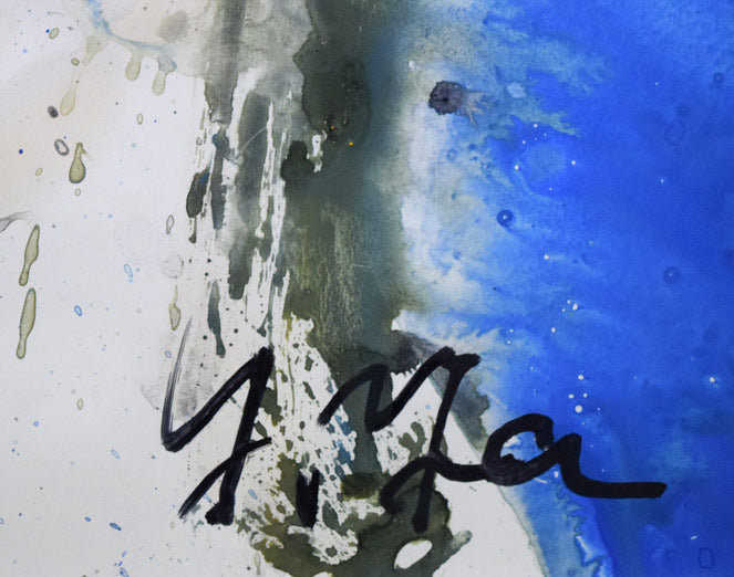 八木保次「作品(両面作品)」水彩画(グワッシュ)・15号 サイン拡大画像