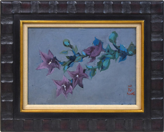 八鍬四郎「桔梗図」油絵・F4号