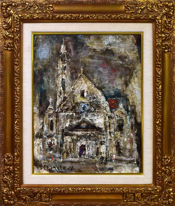 山田茂人「聖堂」油絵・F6号