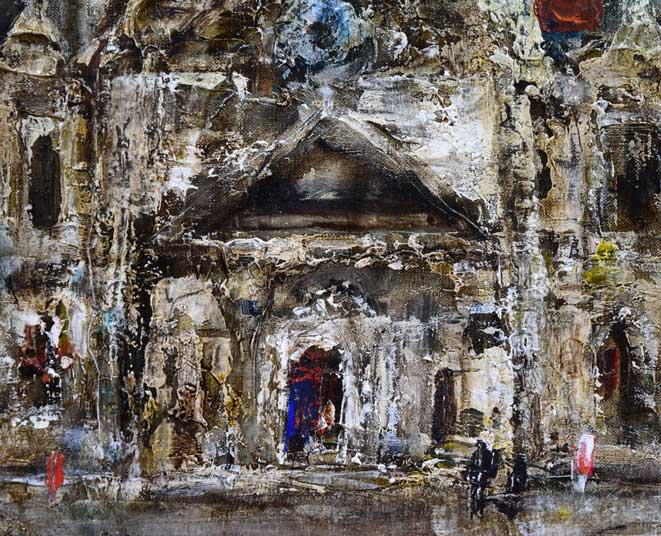 山田茂人「聖堂」油絵・F6号 拡大画像4