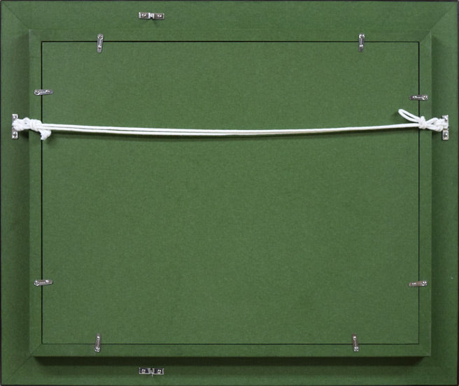 山田尚時「知床の岩」油絵・F6号 額縁裏側画像