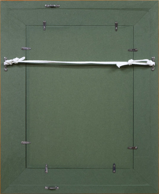 山岸正巳「小さなバレリーナ少憩」油絵・F4号 額縁裏側画像