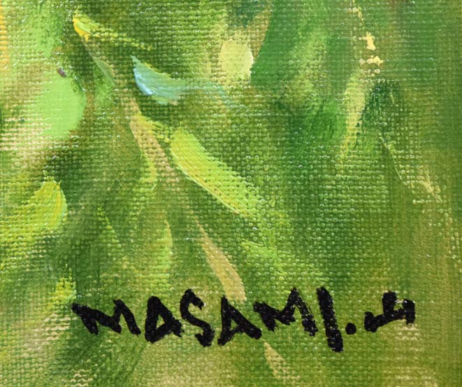 山岸正巳「神威岬の磯(於・積丹町)」油絵・F10号 サイン拡大画像