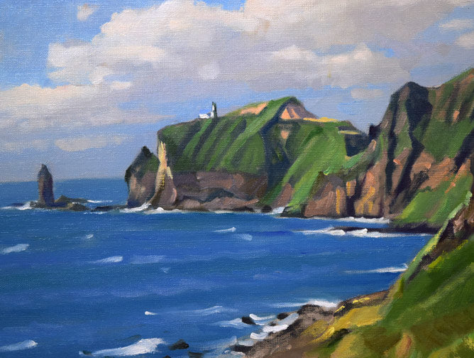 山岸正巳「神威岬の磯(於・積丹町)」油絵・F10号 拡大画像1