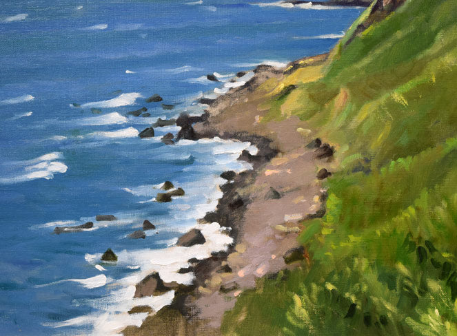 山岸正巳「神威岬の磯(於・積丹町)」油絵・F10号 拡大画像4