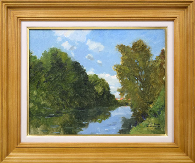 山岸正巳「セーヌ河(於巴里)」油絵・F6号