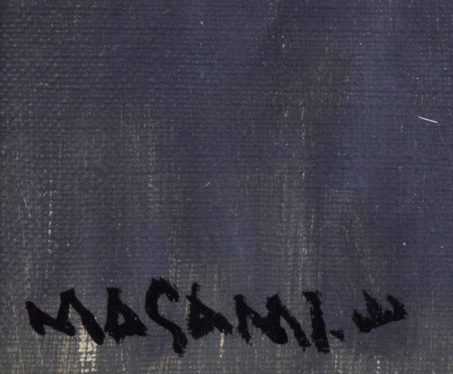 山岸正巳「卓上薔薇」油絵・F6号 サイン拡大画像