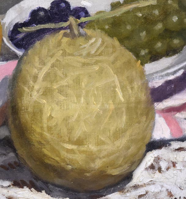 山岸正巳「卓上果物」油絵・F6号 拡大画像4