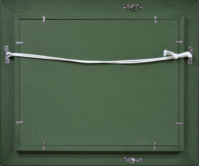 山岸正巳「卓上果物」油絵・F6号 額縁裏側画像