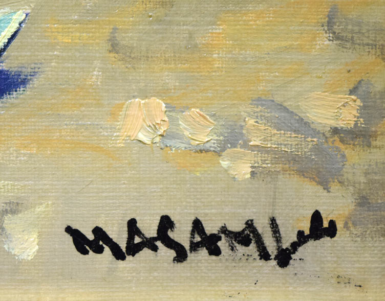 山岸正巳「古宇泊海岸」油絵・F10号 サイン拡大画像