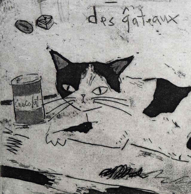 山岡康子「sweet memories」銅版画 拡大画像1