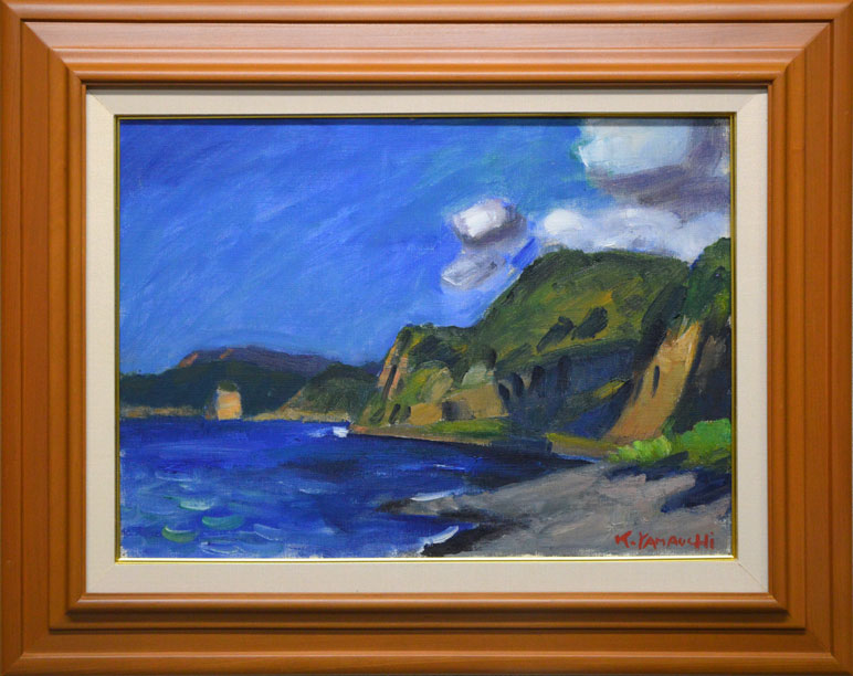 山内一彦「風景」油絵・P8号