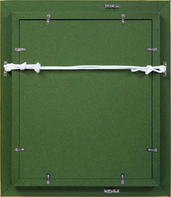 山崎 翠祥「薔薇(金縁)」油絵・F3号 額縁裏側部分