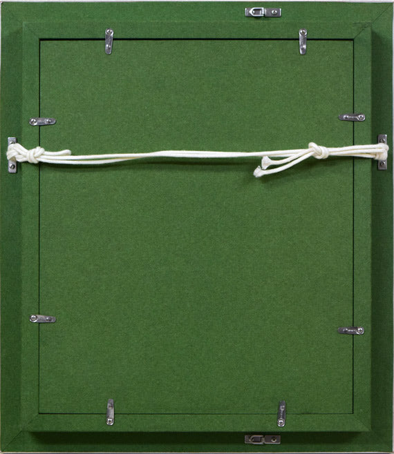 山崎翠祥「薔薇(銀縁)」油絵・F3号 額縁裏側画像