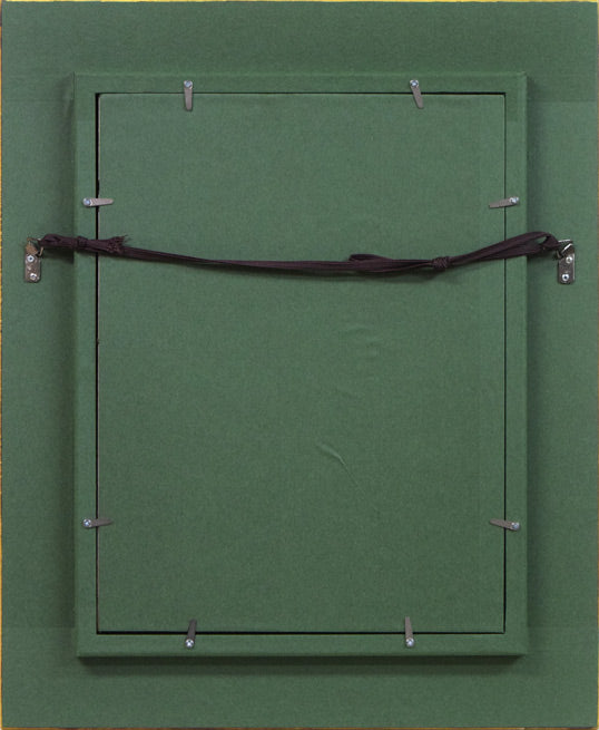 山崎翠祥「薔薇(金縁)」油絵・F4号 額縁裏側画像