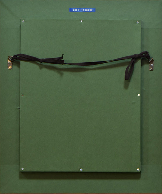 山崎翠祥「薔薇(木製額)」油絵・F4号 額縁裏側画像