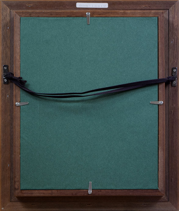 山崎翠祥「薔薇(木製額)」油絵・SM 額縁裏側部分