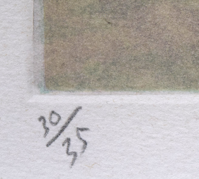 柳原義達「裸婦」銅版画に石版併用　限定番号（ed,30/35）拡大画像